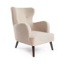 Bézs bársony füles fotel Noemye – Bonami Selection
