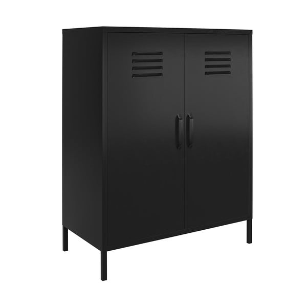 Fekete fém szekrény 40x102x80 cm Mission District – Støraa-image-2