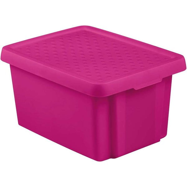 Essentials lila tárolódoboz fedéllel, 16 l - Curver