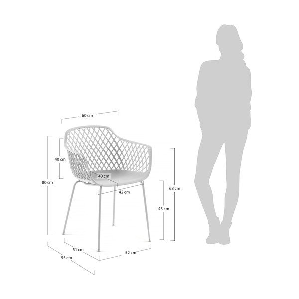 Fehér fém kerti szék Quinn – Kave Home-image-1