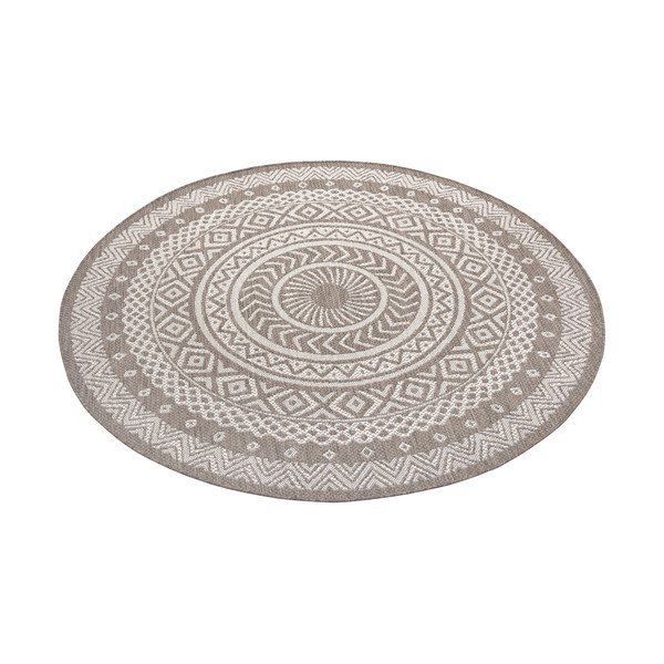 Round barna-bézs kültéri szőnyeg, ø 160 cm - Ragami-image-2