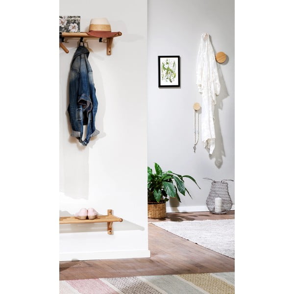 Natúr színű fali tölgyfa akasztó Milford – Rowico-image-3