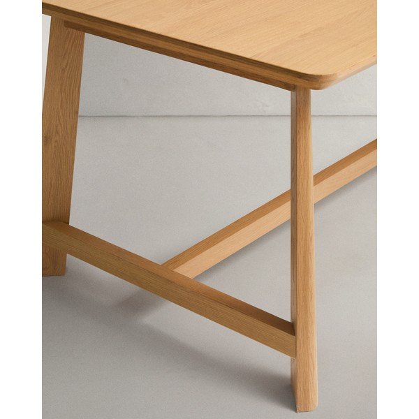 Étkezőasztal tölgyfa dekoros asztallappal 100x220 cm Idun – Kave Home-image-4