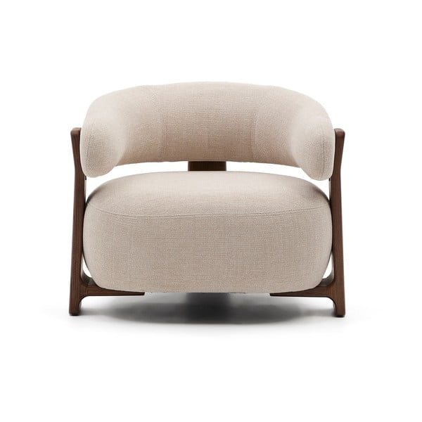 Bézs zsenília fotel Granite – Kave Home-image-2