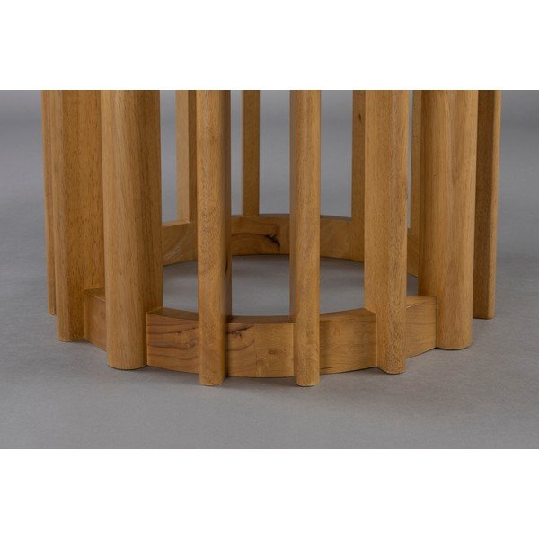 Kerek étkezőasztal tölgyfa dekoros asztallappal ø 120 cm Barlet – Dutchbone-image-2