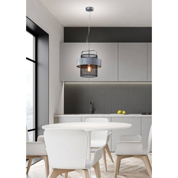 Fekete-ezüstszínű fém függőlámpa ø 30 cm Fiba – Candellux Lighting-image-1