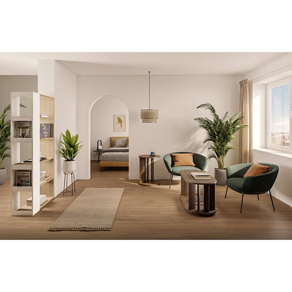 Dohányzóasztal diófa dekoros asztallappal 110x50 cm Nora - TemaHome-image-1