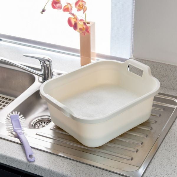 Sötétkék műanyag lavór két fogantyúval, 39 x 32 x 14 cm - Addis-image-1