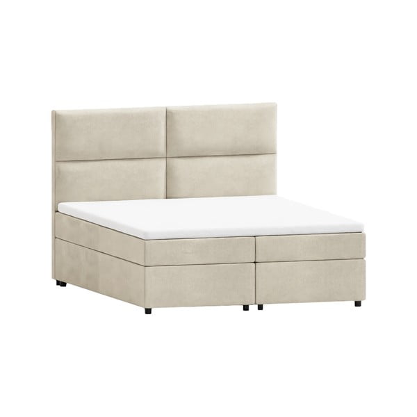 Bézs ágyneműtartós boxspring ágy 140x200 cm Rico – Ropez