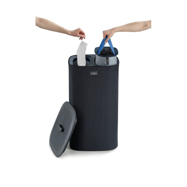 Antracitszürke textil szennyeskosár 2x30 l Tota – Joseph Joseph-image-4
