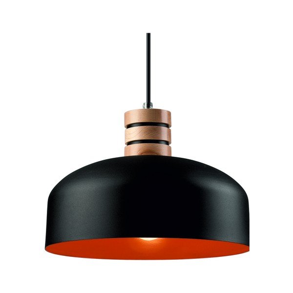 Fekete függőlámpa fém búrával ø 30 cm Cosmo – LAMKUR-image-1