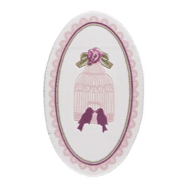 Bathmats Birdcage világos rózsaszín fürdőszobai szőnyeg, hossza 133 cm - Confetti