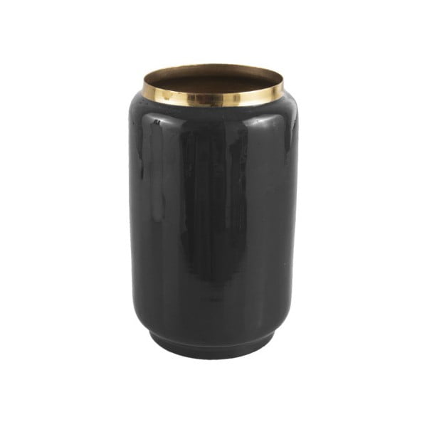 Flare fekete váza aranyszínű részletekkel, magasság 22 cm - PT LIVING