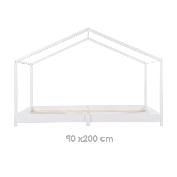 Fehér házikó alakú gyerekágy 90x200 cm Montessori – Roba-image-3