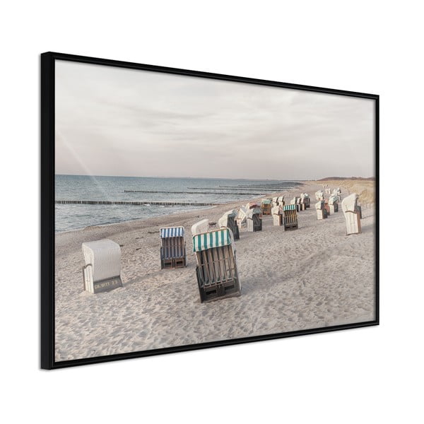 Baltic Beach Chairs poszter keretben, 60 x 40 cm - Artgeist