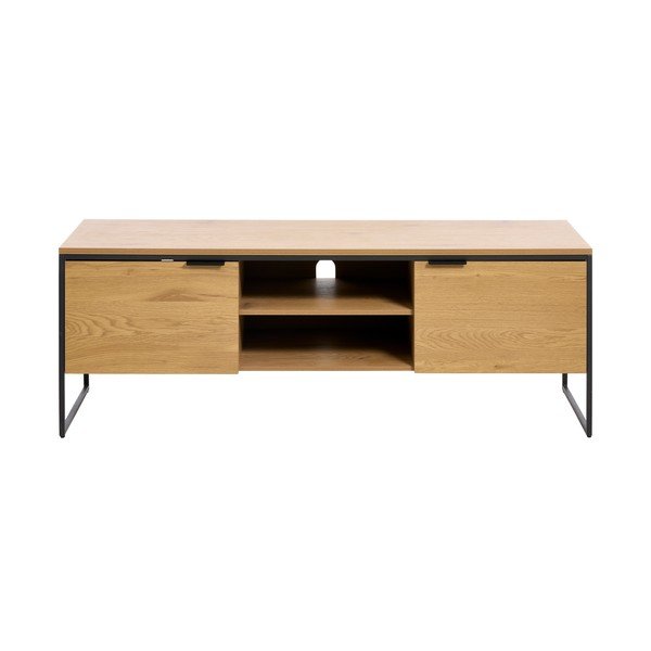 Natúr színű TV-állvány tölgyfa dekorral 155x55x45 cm Cesura – Unique Furniture