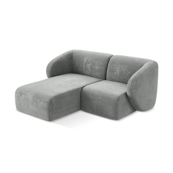 Szürke zsenília sarokkanapé (bal oldali-heverő résszel) Lani – Makamii-image-2