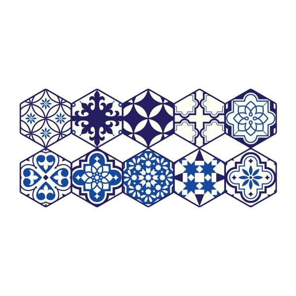 Floor Stickers Hexagons Jena 10 db-os padlómatrica szett, 40 x 90 cm - Ambiance