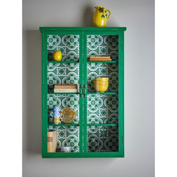 Zöld jegenyefenyő függő tálalószekrény 81x122x22 cm Hazem – Bloomingville-image-1