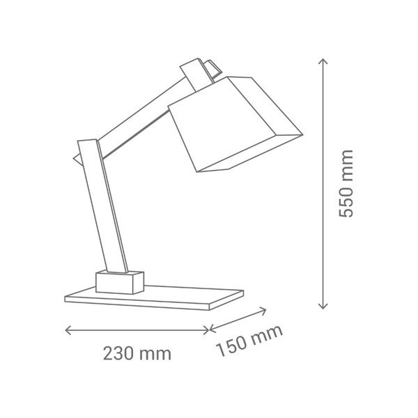 Erasmo fehér asztali lámpa, fa talapzattal - SULION-image-3