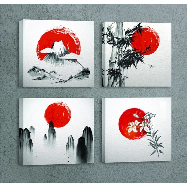 Kép szett 4 db-os 30x30 cm Zen – Wallity-image-3