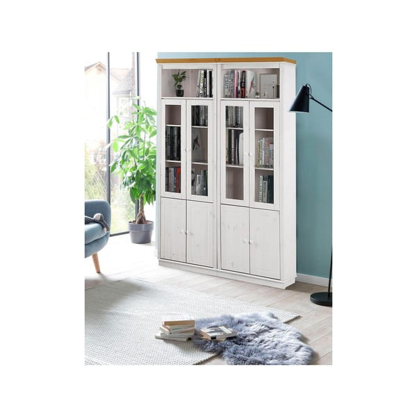 Fehér borovi fenyő tálalószekrény 148x223 cm Anita – Støraa-image-2