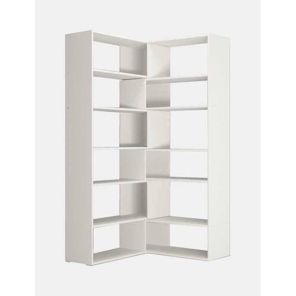 Twin fehér sarokkönyvespolc, magasság 179 cm-image-2