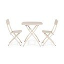 Bézs acél kétszemélyes kerti étkezőgarnitúra Yvonne – Bizzotto