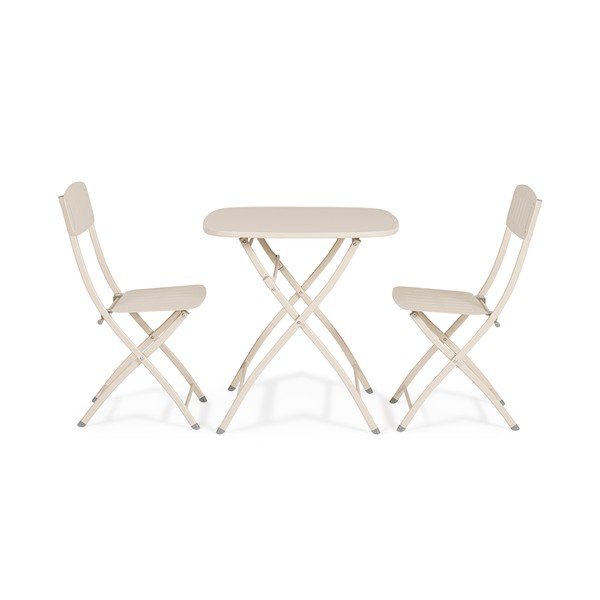 Bézs acél kétszemélyes kerti étkezőgarnitúra Yvonne – Bizzotto