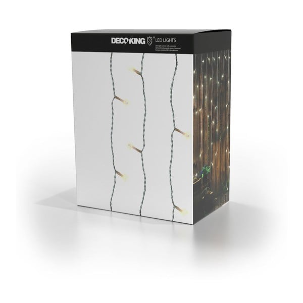 Christmas átlátszó LED fényfüzér, 200 izzós, hosszúság 1 m - DecoKing-image-3