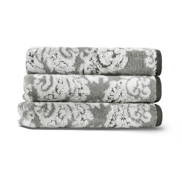 Szürke pamut törölköző 33x33 cm Damask – Foutastic-image-1