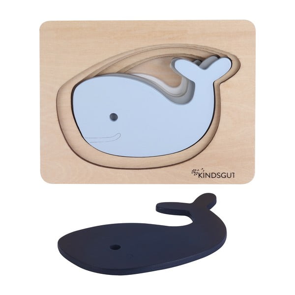 Fa formabeillesztős puzzle Whale – Kindsgut-image-2