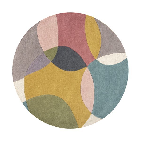 Kézi szövésű gyapjú kerek szőnyeg ø 160 cm Glow Multi – Flair Rugs