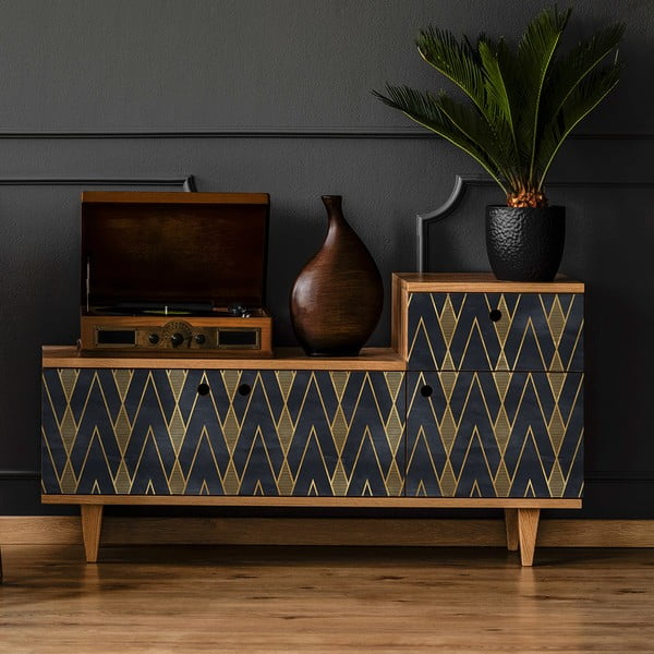 Ragnar fekete-aranyszínű dekorációs bútortapéta - Ambiance-image-4