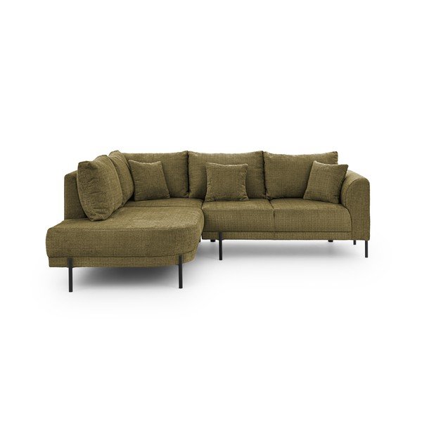 Zöld zsenília sarokkanapé (bal oldali-L alakú) Mauris  – Ropez