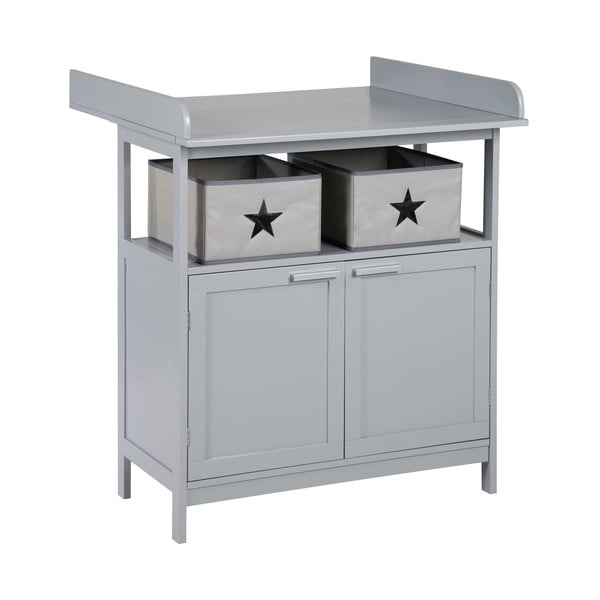 Szürke gyerek komód pelenkázó feltéttel 87x100x75 cm Hamburg – Roba