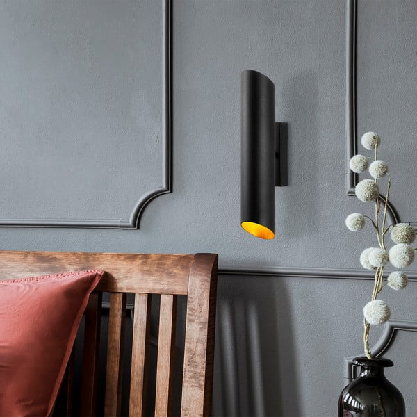 Fekete-aranyszínű fali lámpa ø 8 cm Cut – Opviq lights-image-3