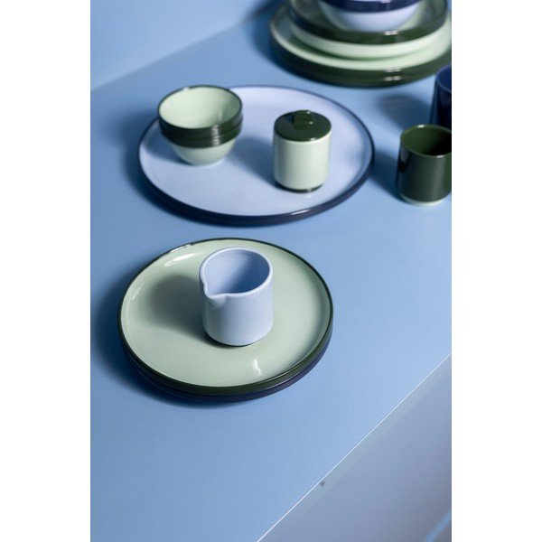 Zöld desszertes kőedény tányér ø 18 cm Duo – ONA-image-3