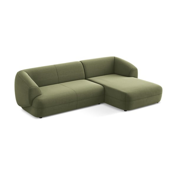Zöld bársony sarokkanapé (jobb oldali) Moana – Makamii-image-2