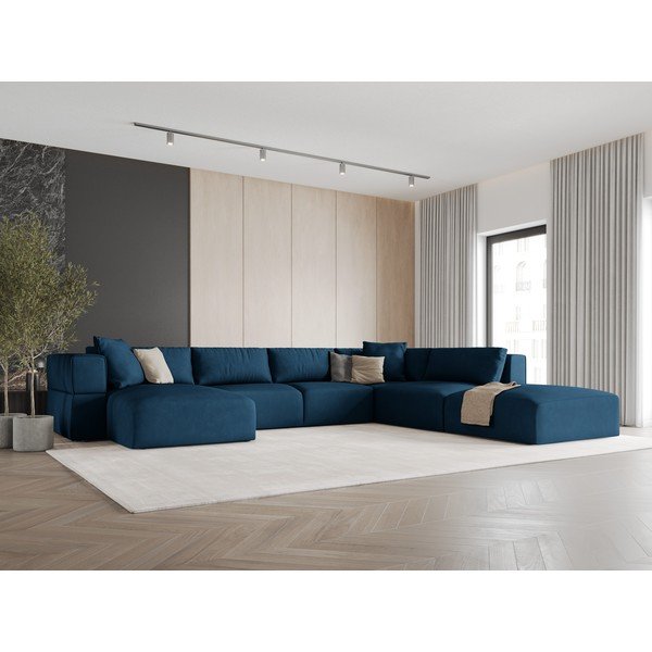 Kék sarokkanapé (jobb oldali-"U" alakú) Esther – Milo Casa-image-1