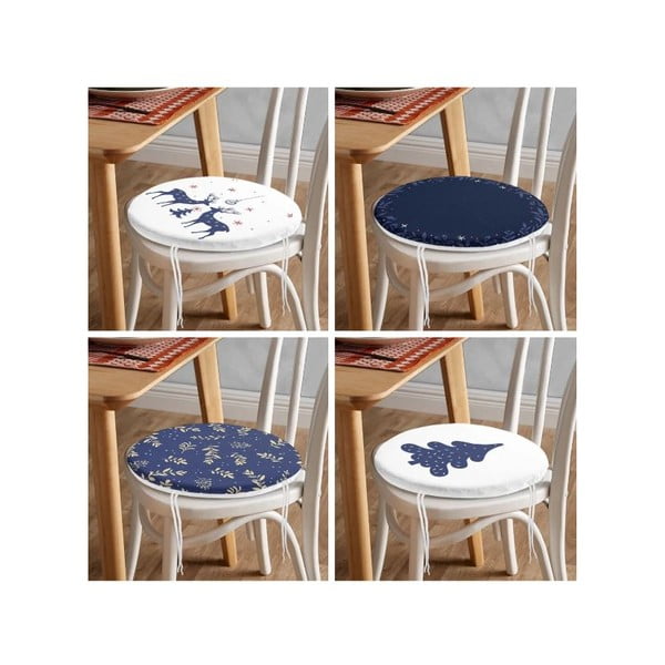 Székpárna szett karácsonyi mintával  4 db-os  ø 40 cm Blue Christmas – Mila Home-image-4