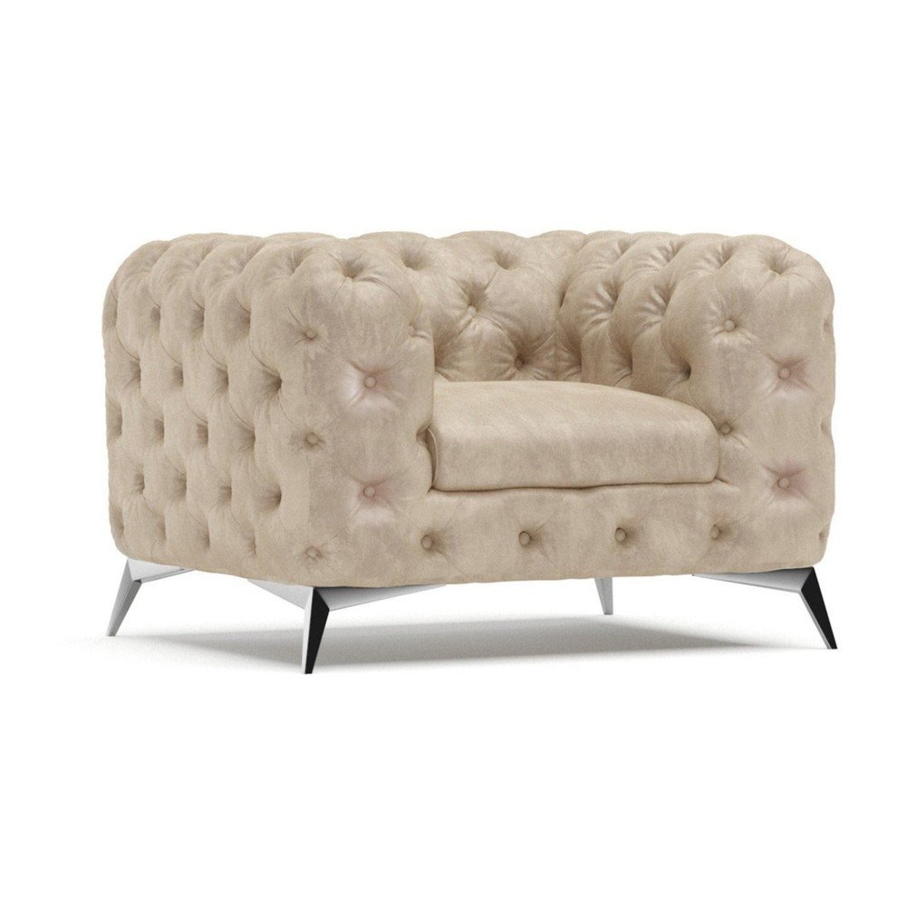 Bézs bársony fotel Chelsea – Ropez