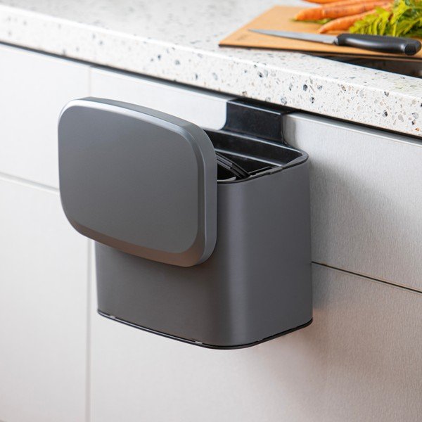 Sötétszürke komposztálható hulladék gyűjtő 4 l Essentials – Ladelle-image-2