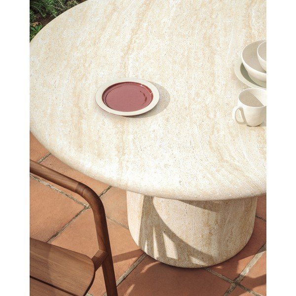 Beton kerek kerti étkezőasztal ø 122 cm Drasi – Kave Home-image-3