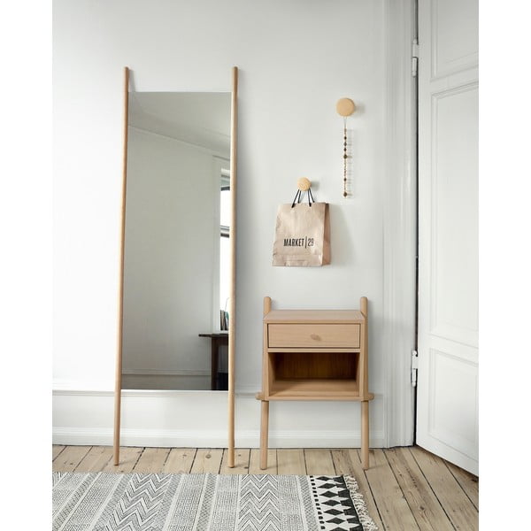 Natúr színű éjjeliszekrény tölgyfa dekorral Wiru – Woodman-image-1