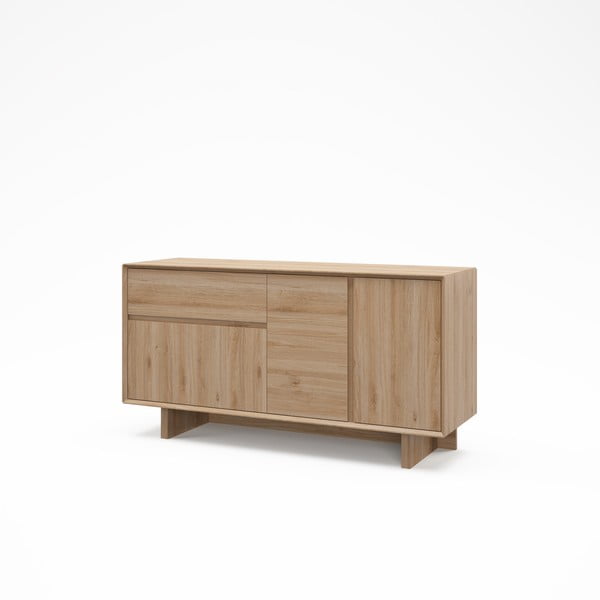 Natúr színű komód tölgyfa dekorral 146x76x45 cm Carpi – Marckeric-image-2