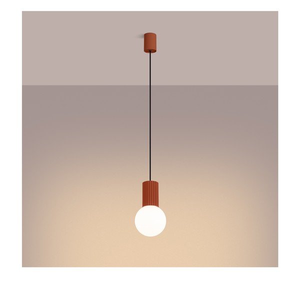 Narancssárga függőlámpa üveg búrával ø 12 cm Orbital – Sollux-image-3