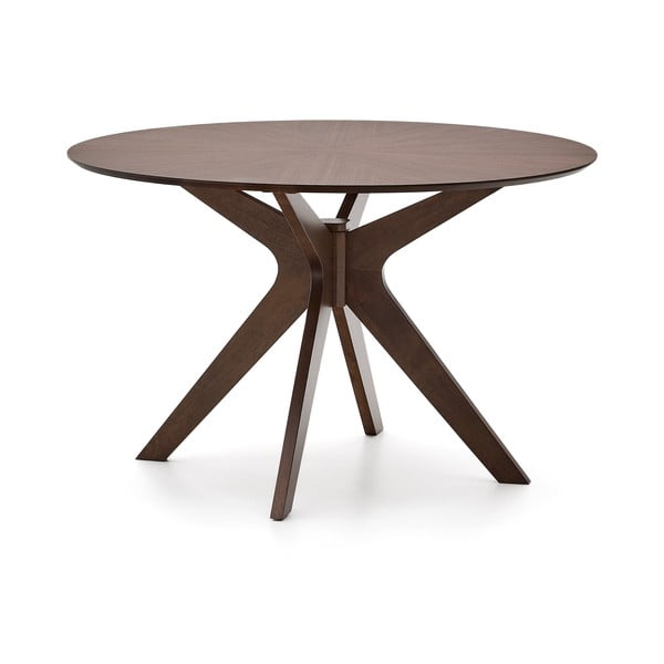 Kerek étkezőasztal diófa dekoros asztallappal ø 120 cm Naanim – Kave Home