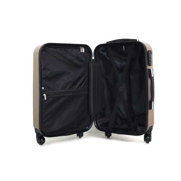 Lipari aranyszínű gurulós bőrönd, 37 l - Hero-image-2