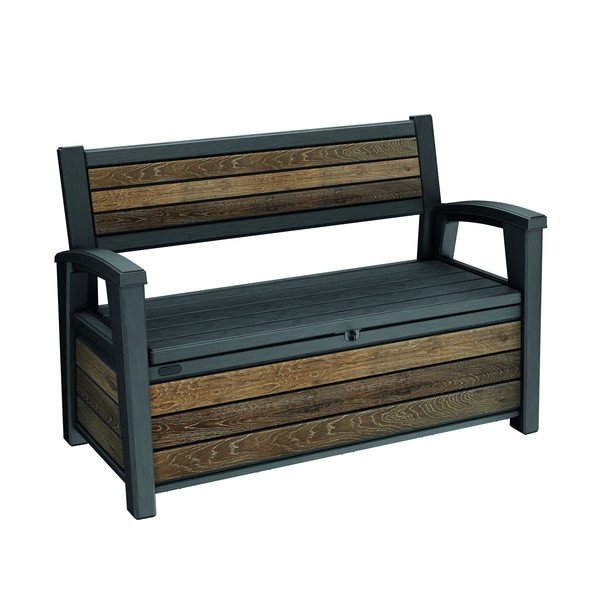 Sötétbarna műanyag kerti pad Deco – Keter